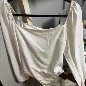 Lulus white tie back bodysuit